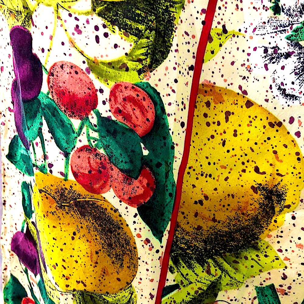 Express Vintage Silk Fruit Scarf - Picture 8 of 10